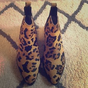 ASOS Leopard Calf Hair Booties NWOT